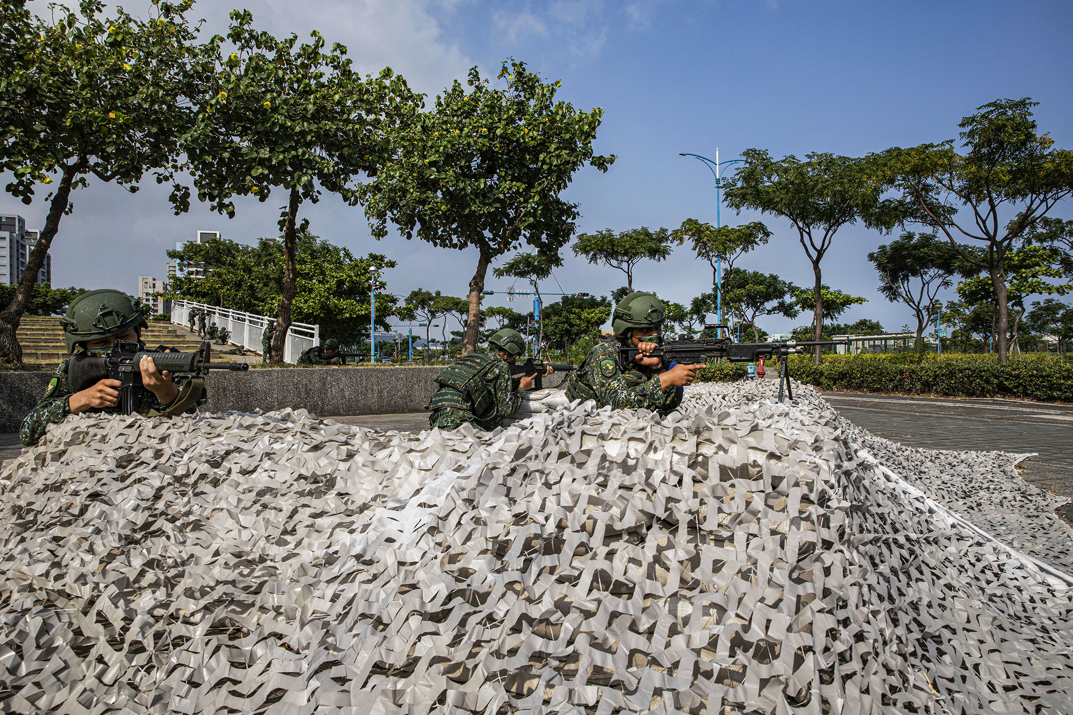 2022年7月27日，軍方於台灣新北市八里海岸進行「聯合反登陸作戰」演習。