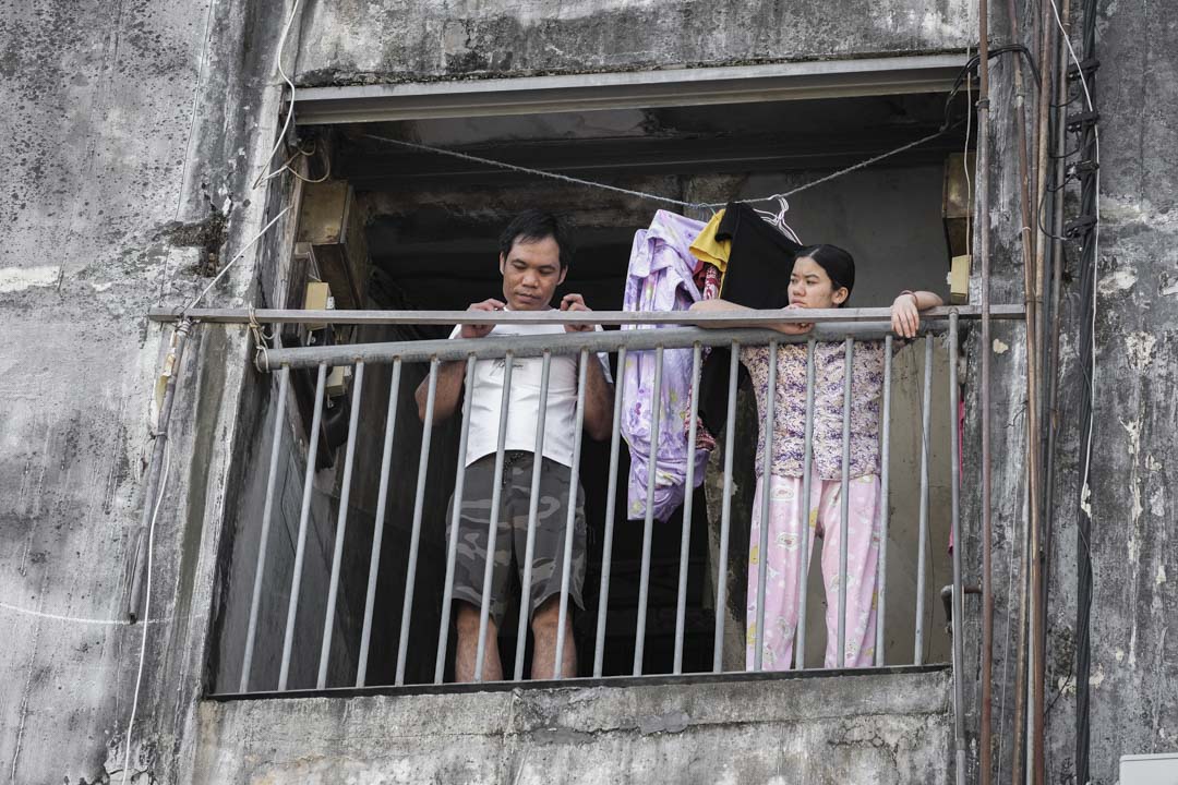 2022年6月27日，澳門疫情下，居住在祐漢的移工。